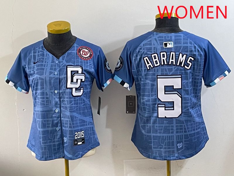 Women Washington Nationals #5 Abrams Joint Name 2025 Nike MLB Jersey style 4->women mlb jersey->Women Jersey